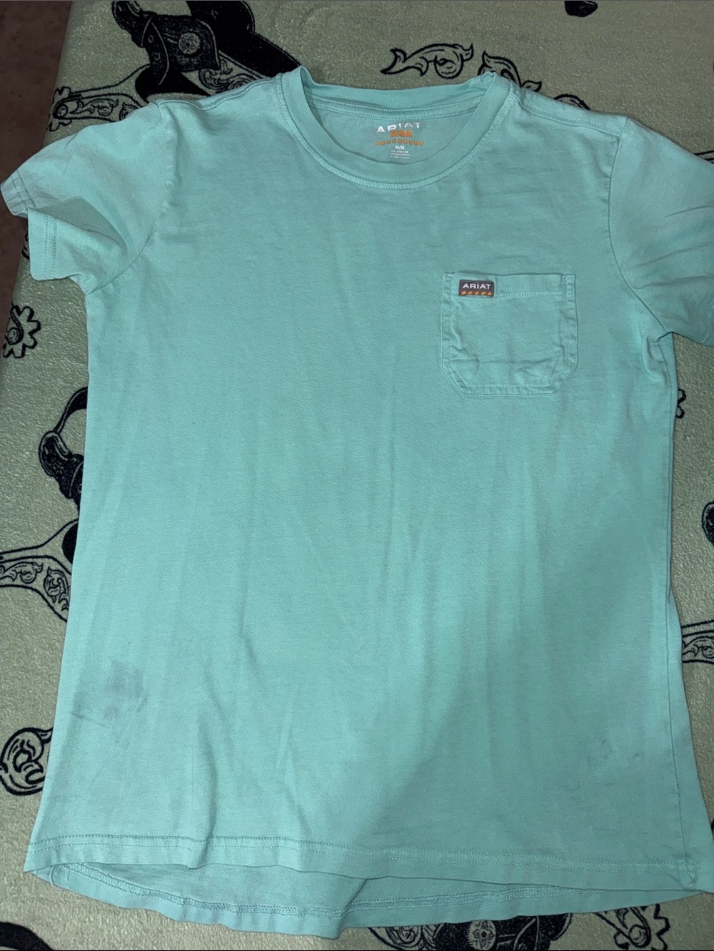 Ariat Coral V-Neck & Aqua Crew Short-Sleeve Pocket Tees - Picture 10 of 11
